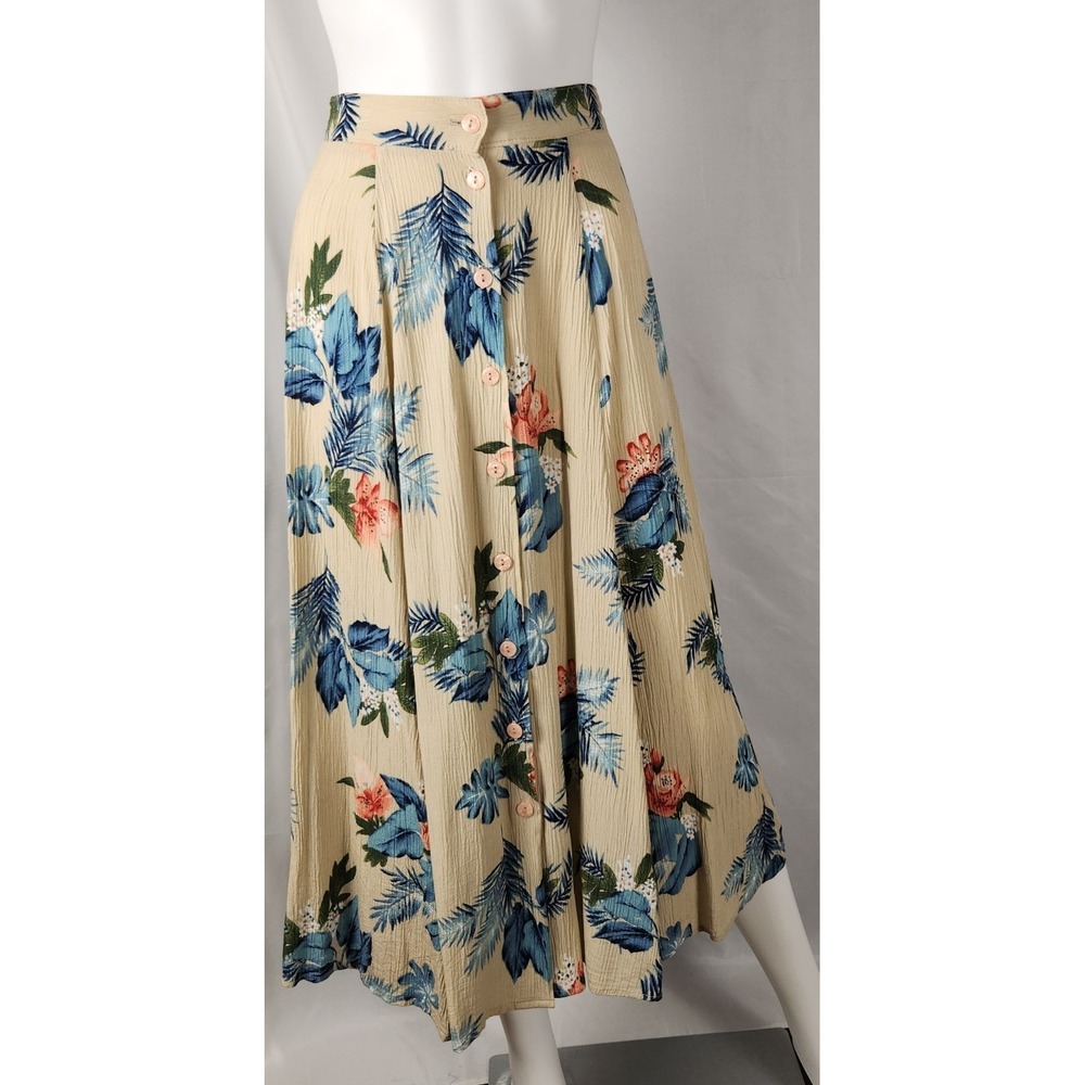 VTG 80s California Krush Floral Retro/Coconutgirl/Cottagecore Midi Skirt S